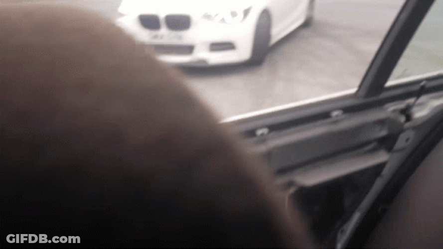 Bmw M Series Pearl White Counter Steering GIF