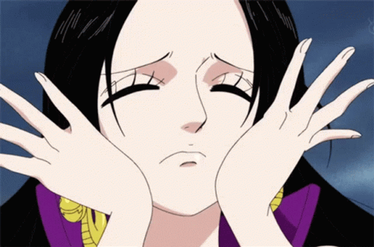 Boa Hancock Face Palm Blush Shy GIF