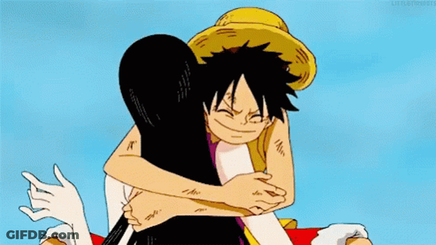 Boa Hancock Luffy Hug One Piece GIF