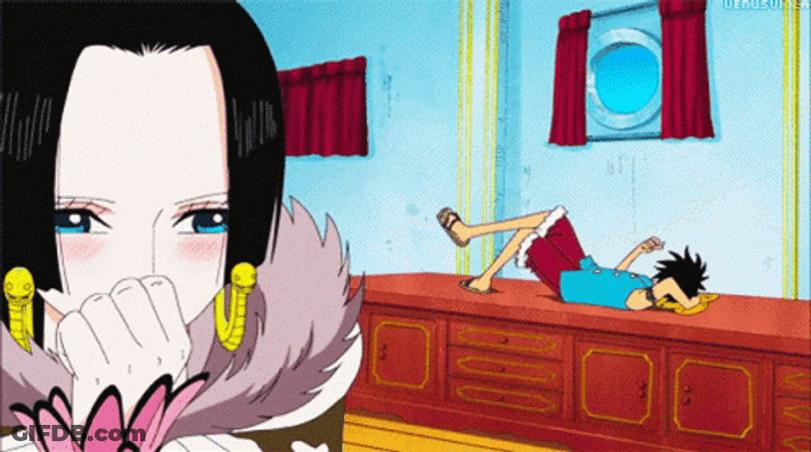 Boa Hancock Luffy Shy Blush Crush GIF