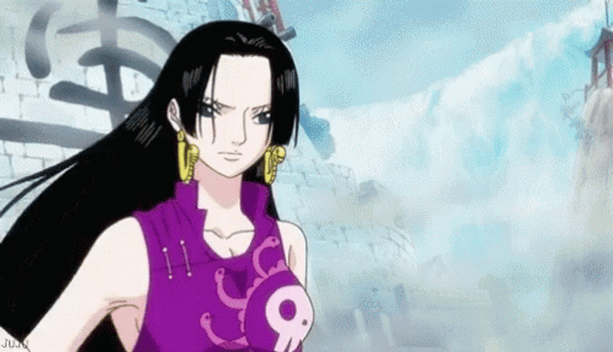 Boa Hancock One Piece Serious Hair Flip GIF