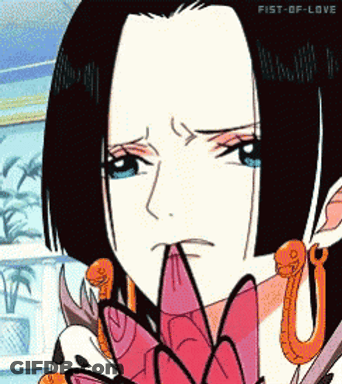 Boa Hancock Sad Scale Bite GIF