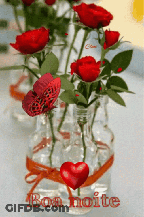 Boa Noite Clau Red Roses GIF