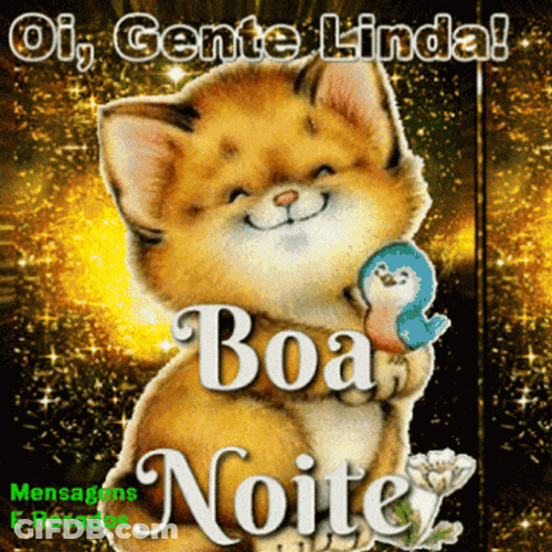 Boa Noite Cute Cat Hugging Bird GIF