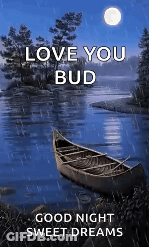 Boat Floating On Water In Rain GIF