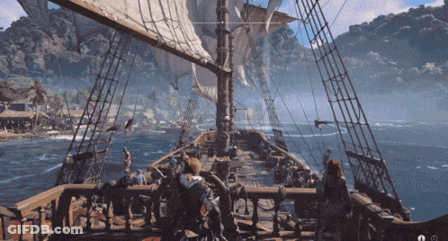Boat In Ocean GIF