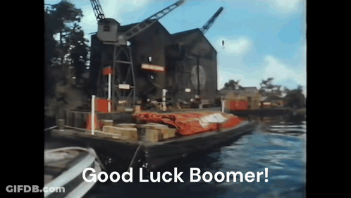 Boat In Water Good Luck Boomer GIF