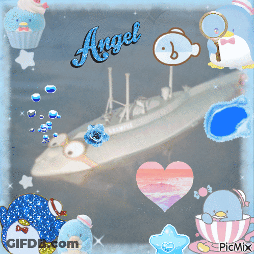 Boat With Angel Written On It GIF