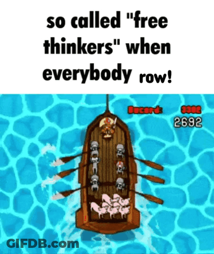 Boat With Pigs So Called Free Thinkers GIF