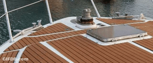 Boat With Wooden Deck And Hatch GIF