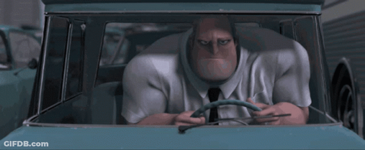 Bob Parr The Incredibles Stuck In Traffic GIF