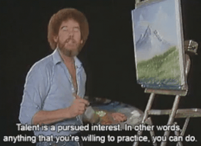 Bob Ross American Painter Practice Painting GIF