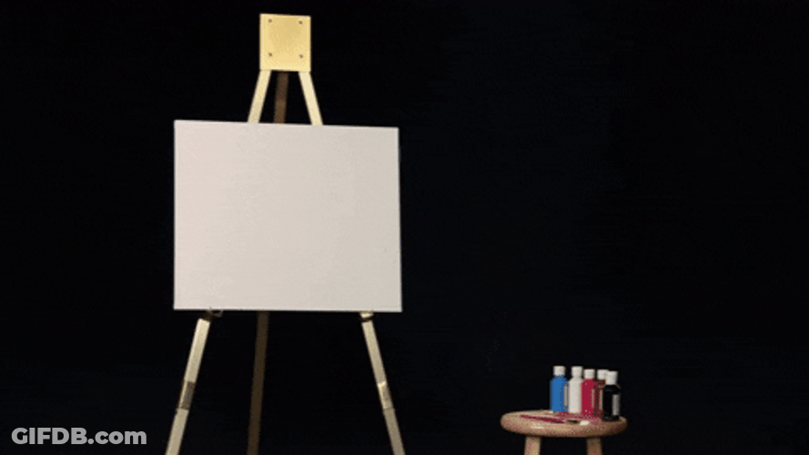 Bob Ross Comical Bob Ross Impersonator Approaching Blank Canvass GIF