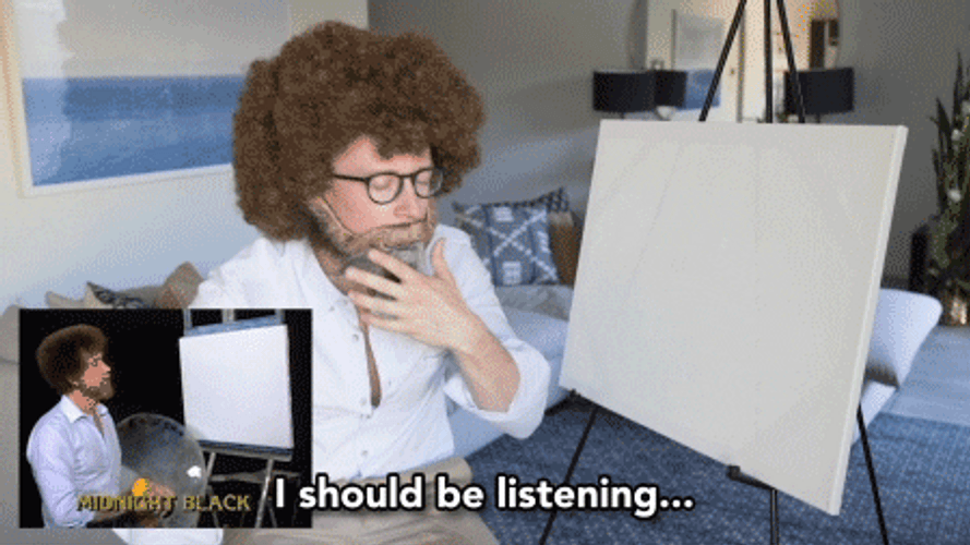 Bob Ross Hilarious Reaction To Impersonator GIF