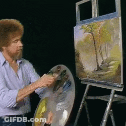Bob Ross Painting A Forest GIF