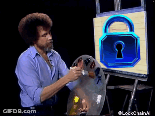 Bob Ross Painting A Lock GIF