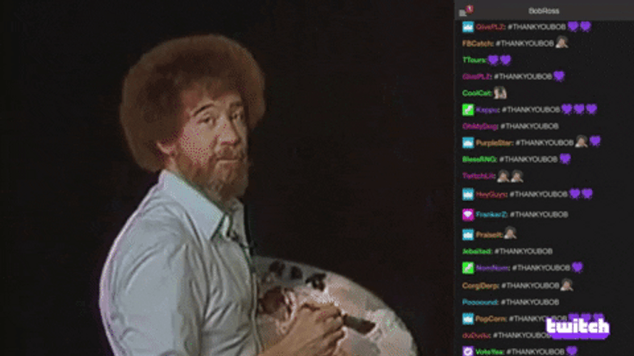 Bob Ross Painting Happy Accidents GIF