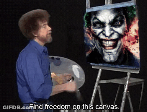 Bob Ross Painting Joker GIF