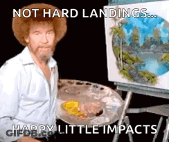 Bob Ross Painting Landscape GIF