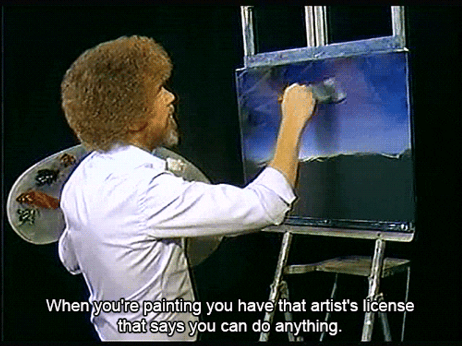 Bob Ross Painting License Art GIF