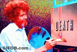 Bob Ross Painting With Death GIF