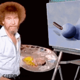 Bob Ross Painting With Palette GIF