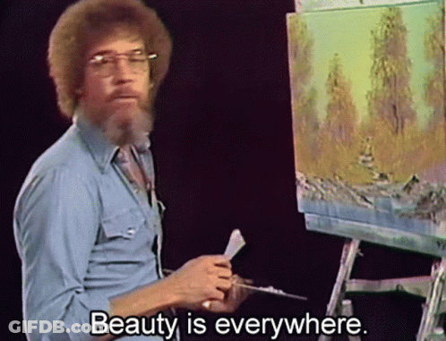 Bob Ross Says Beauty Is Everywhere While Painting GIF
