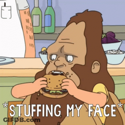 Bob's Burgers Beefsquatch Stuffed Face GIF