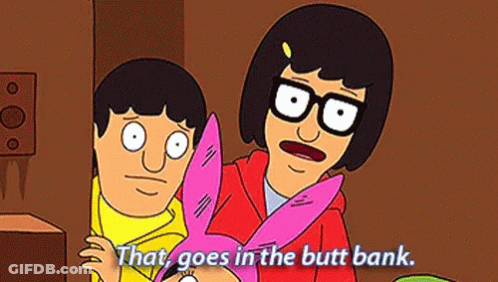 Bob's Burgers Character Holding Pizza Saying Flirt A Little Wink A Little GIF
