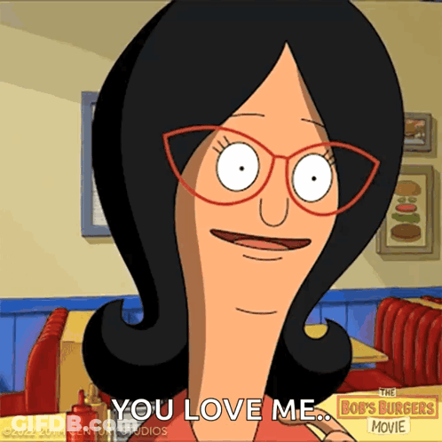 Bob's Burgers Character Says You Love Me In Diner GIF