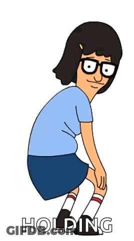 Bob's Burgers Character Squatting Holding Knees GIF
