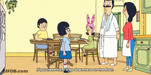 Bob's Burgers Family Standing Around Table GIF