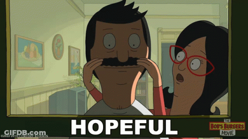 Bob's Burgers Movie Poster Man With Mustache And Woman With Glasses GIF