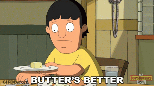 Bob 'S Burgers Movie Shows A Boy Eating Butter GIF