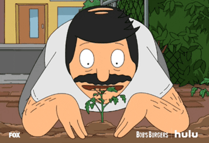 Bob's Burgers Thanksgiving Bob Belcher Guarding Plants GIF