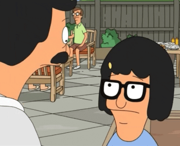 Bob's Burgers Tina Belcher Awkward Smile GIF