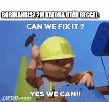 Bob The Builder Holding Hammer In Hard Hat GIF
