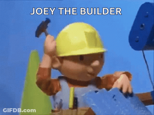 Bob The Builder Holding Hammer Saying Joey The Builder GIF