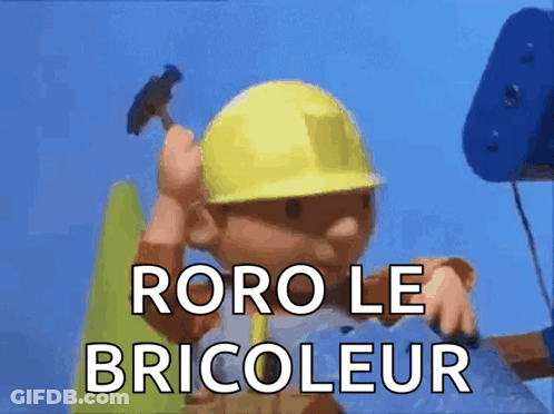 Bob The Builder In Hard Hat Holding Hammer Saying Roro Le Bricoleur GIF