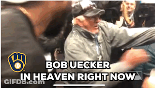 Bob Uecker In Heaven With Baseball Logo GIF