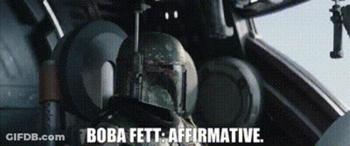 Boba Fett Sitting In Star Wars Fighter Cockpit GIF