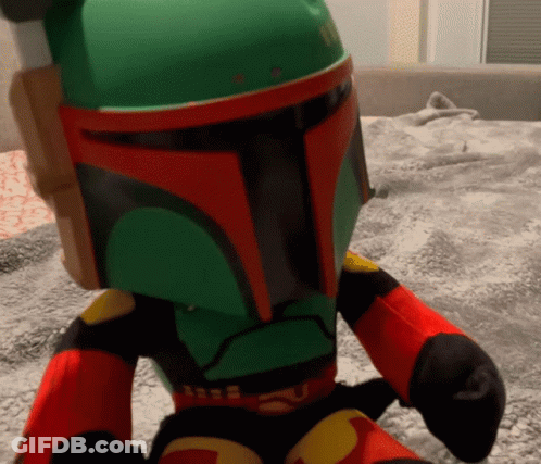Boba Fett Stuffed Animal With Green Helmet GIF