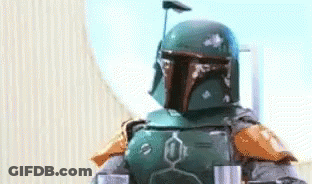 Boba Fett With Helmet And Sword GIF