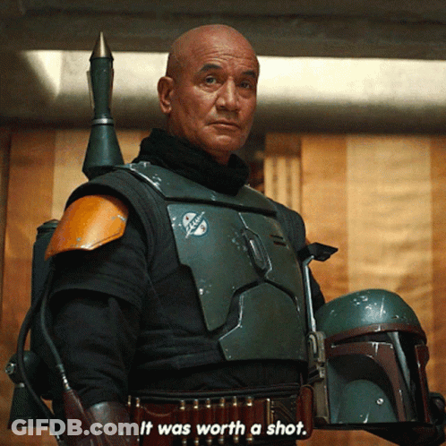 Boba Fett With Helmet And Sword GIF