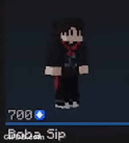 Boba Sip Is A Minecraft Character That Is Holding A Gun In His Hands . GIF