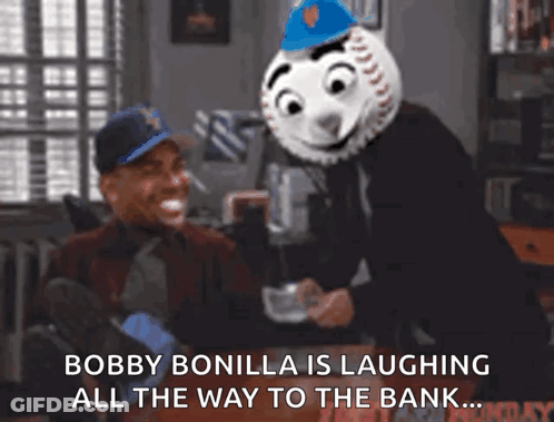Bobby Bonilla Is Laughing All The Way To The Bank .. GIF