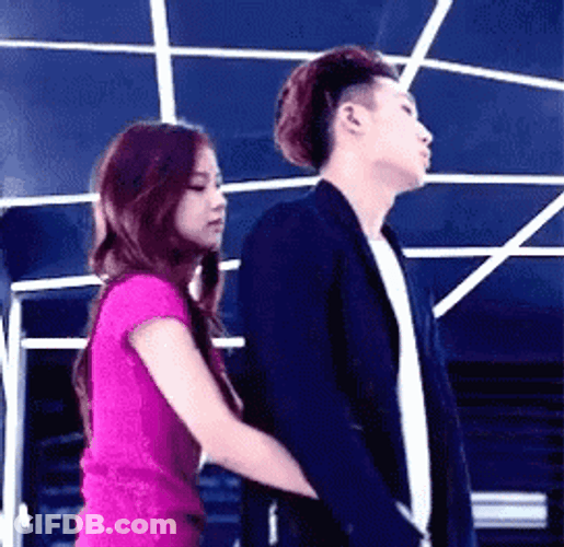 Bobby Jisoo Gets Hug From Behind GIF