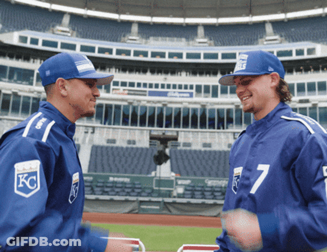 Bobby Witt Giving Fist With Nicky Lopez GIF