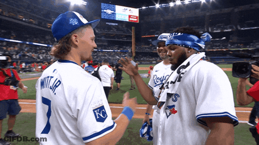 Bobby Witt Jr Greeting Teammates GIF
