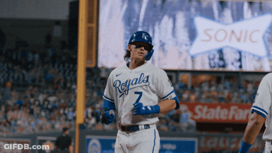 Bobby Witt Running While Giving Fist GIF